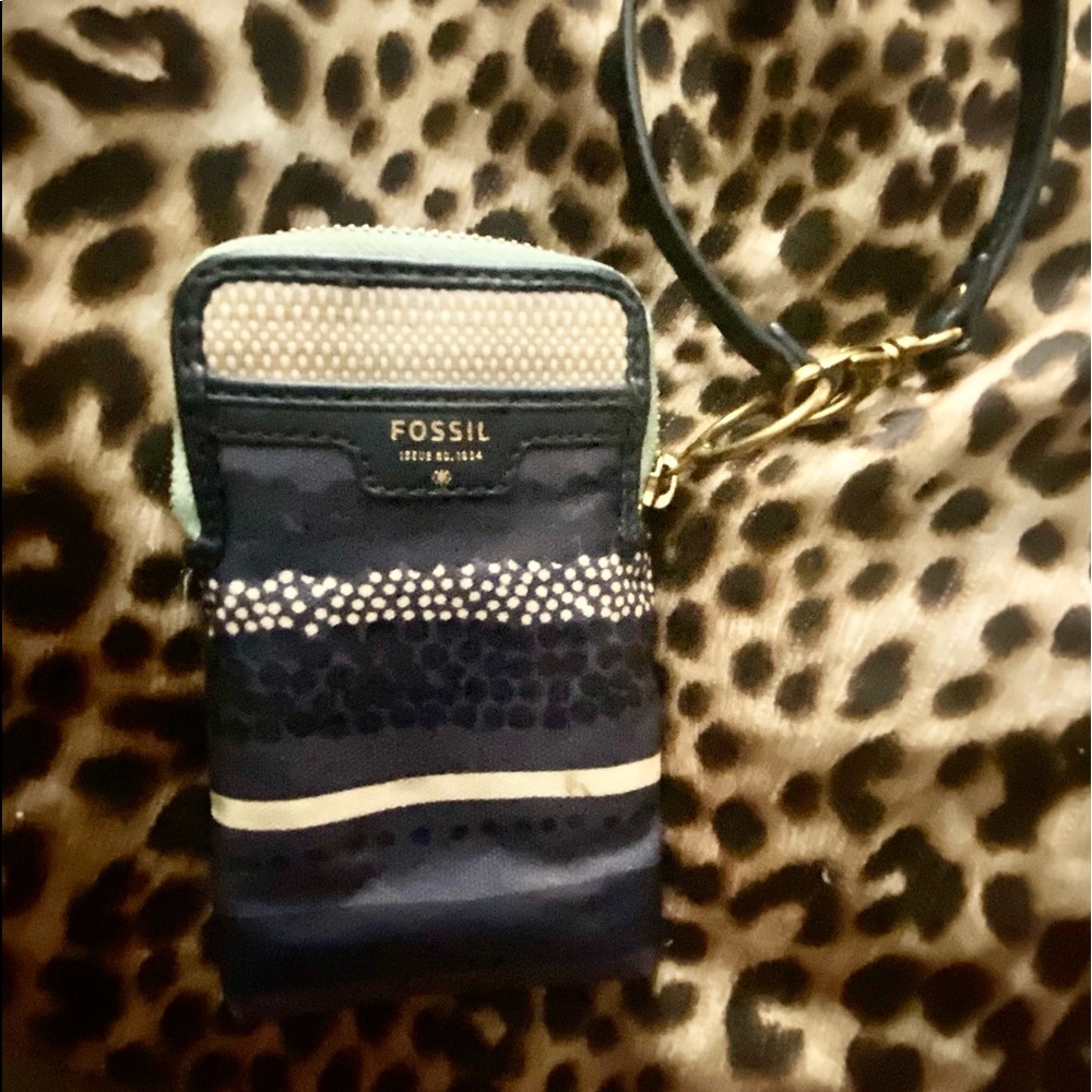 VINTAGE FOSSIL, Zip-Top Wristlet/ Ciggarette Case multi-colored